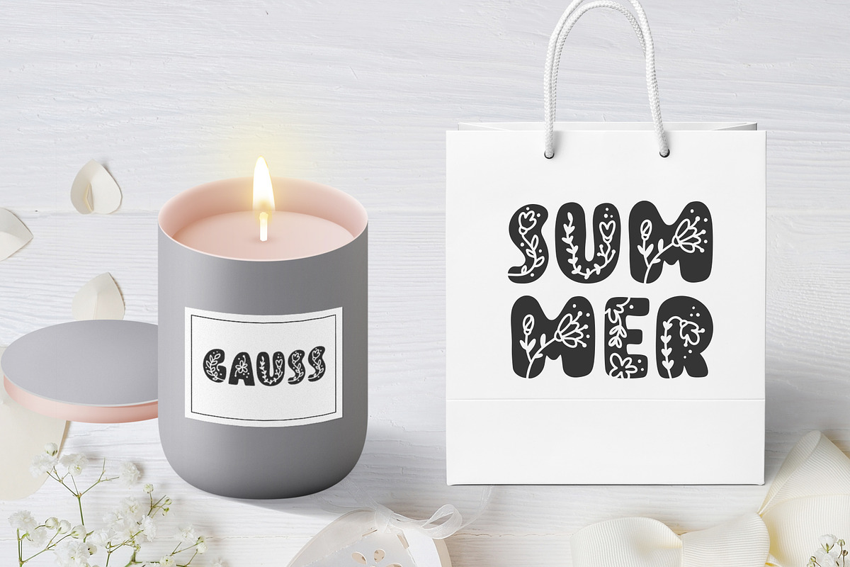 Flower Hand Drawn display Font, a Script Font by Happy Letters (Photo 9 of 10)