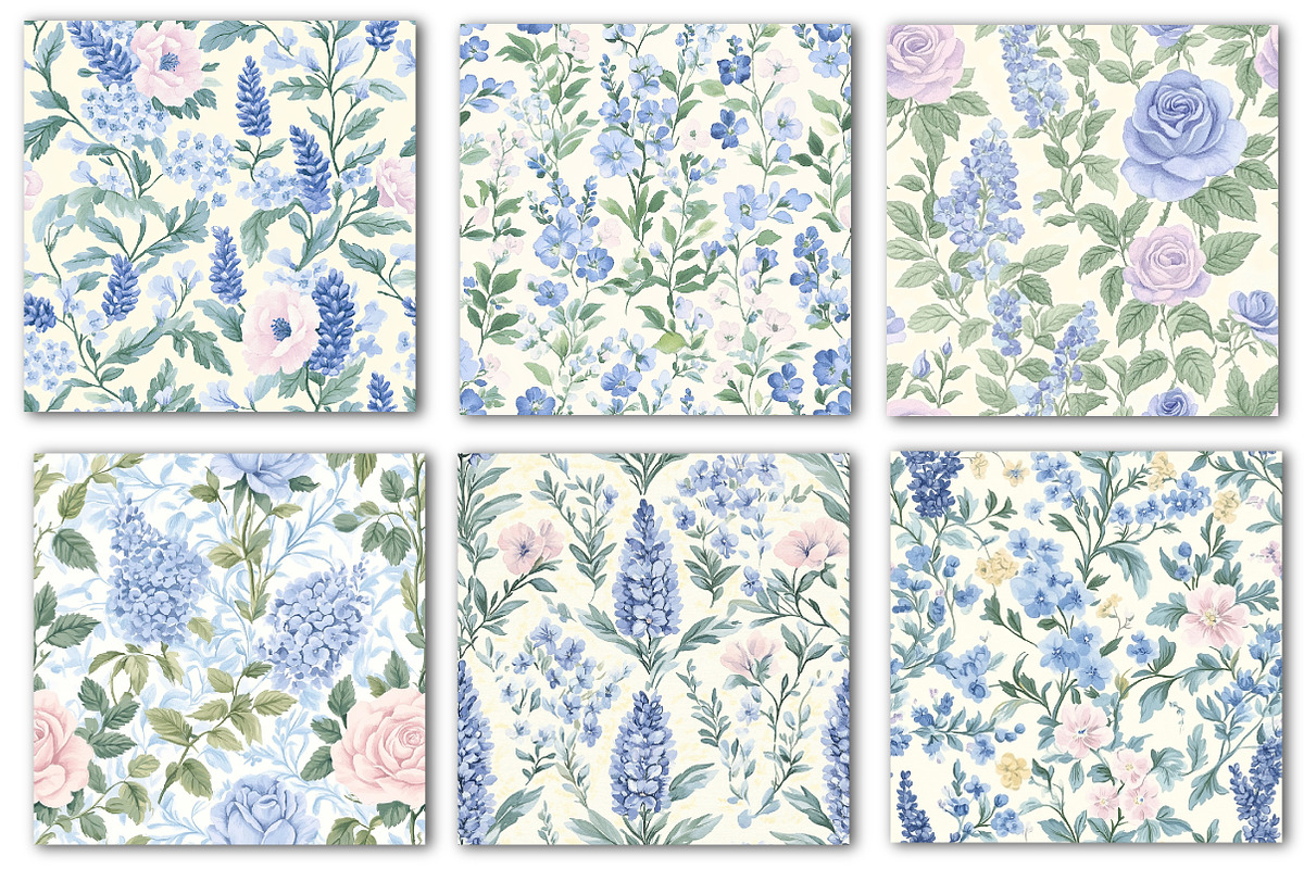 Grandmillennial Seamless Patterns, a Texture Illustration by Dream Creation (Photo 4 of 5)