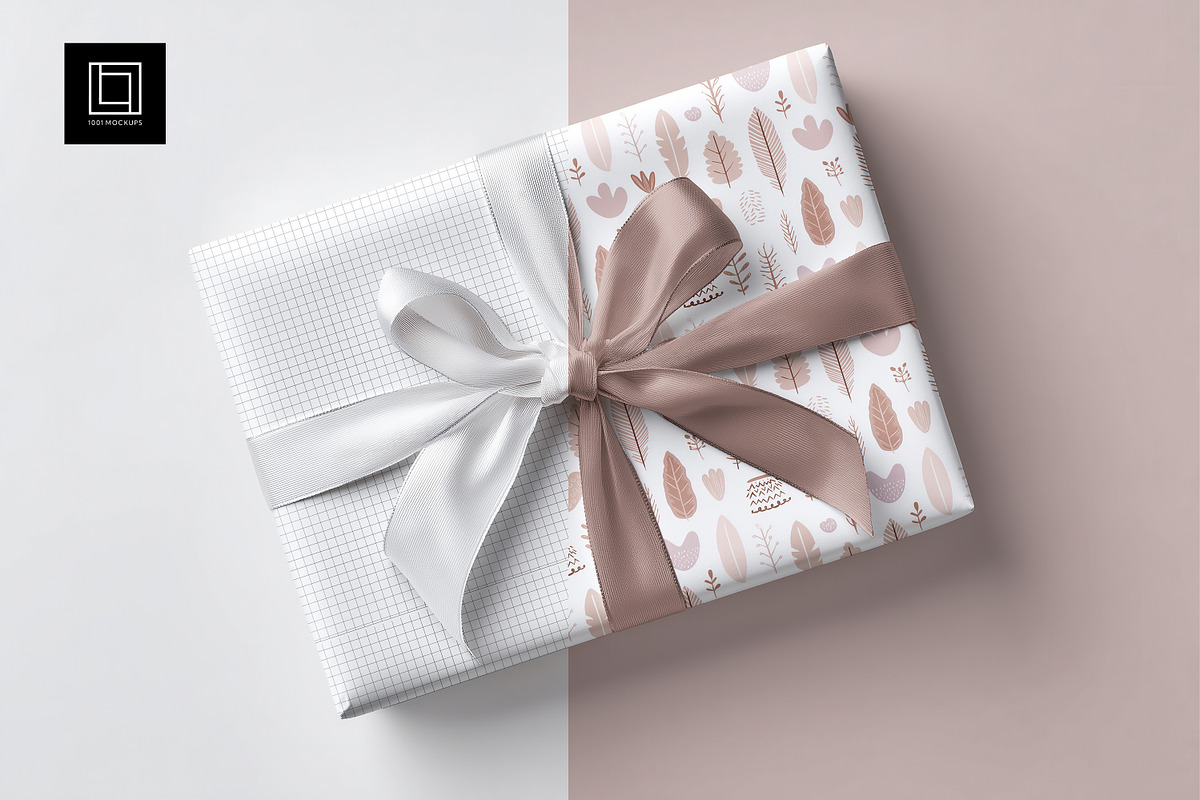Wrapping Paper Gift Box Mockup, a Packaging Mockup by 1001 mockups (Photo 1 of 8)