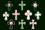 Watercolor Floral Easter Crosses, an Object Graphic by Elena Dorosh (Thumbnail 4 of 5)