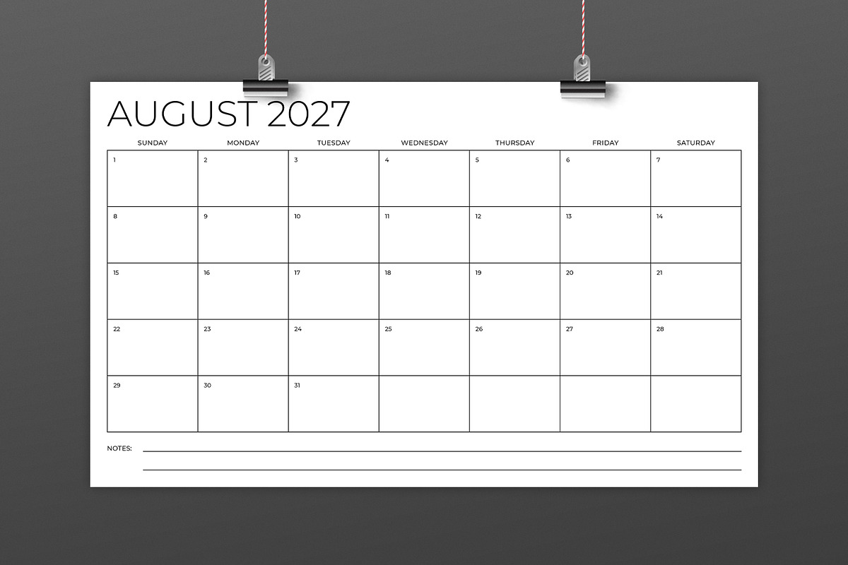 2027 8.5 x 14 Inch Calendar Template, a Stationery Template by Running With Foxes (Photo 5 of 5)