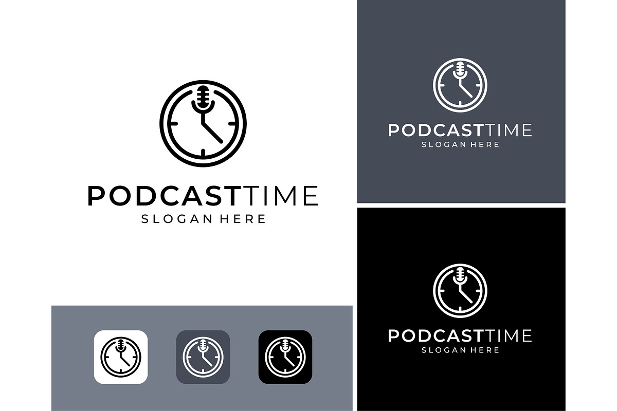Podcast Time Logo, a Branding & Logo Template by ika trisiana
