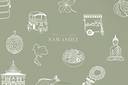 Sawasdee Thailand Line art Doodle, a Food Illustration by Blumensdiary (Thumbnail 1 of 7)
