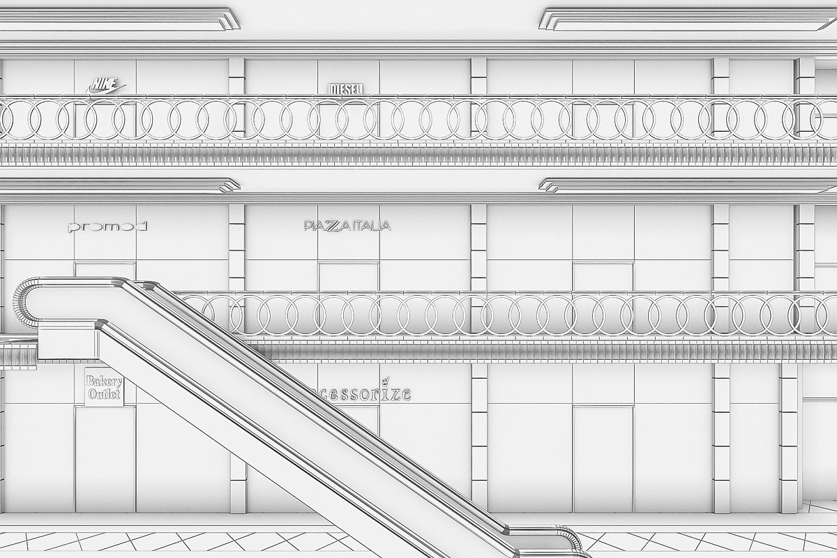 Shopping Mall interior, an Architecture 3D Model by 3DNUTS (Photo 10 of 15)