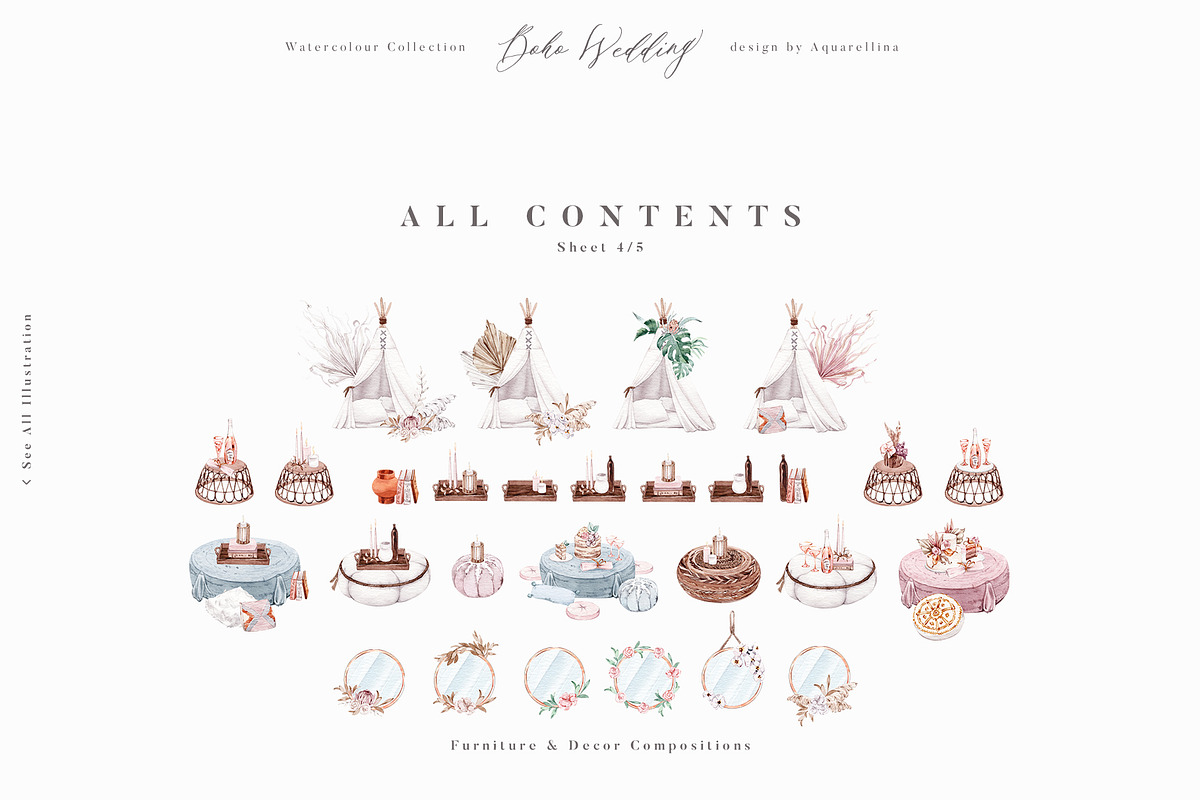 Boho Wedding Illustrations, an Illustration by Aquarellina (Photo 27 of 28)