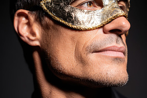 Handsome man in masquerade mask, a Person Photo by AlyaAnd