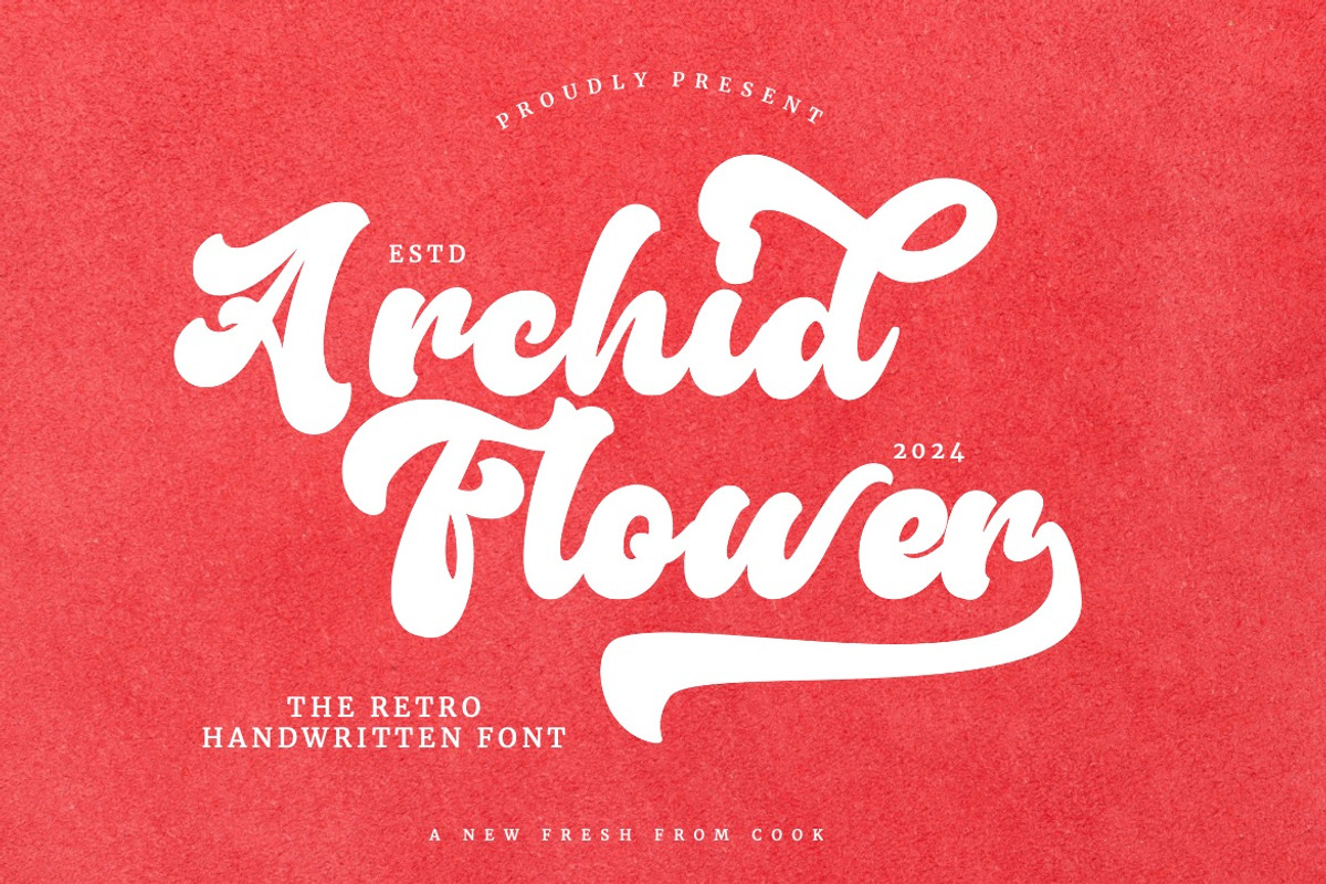 Archid Flower - Retro Handwritten, a Script Font by Dhabee (Photo 1 of 15)