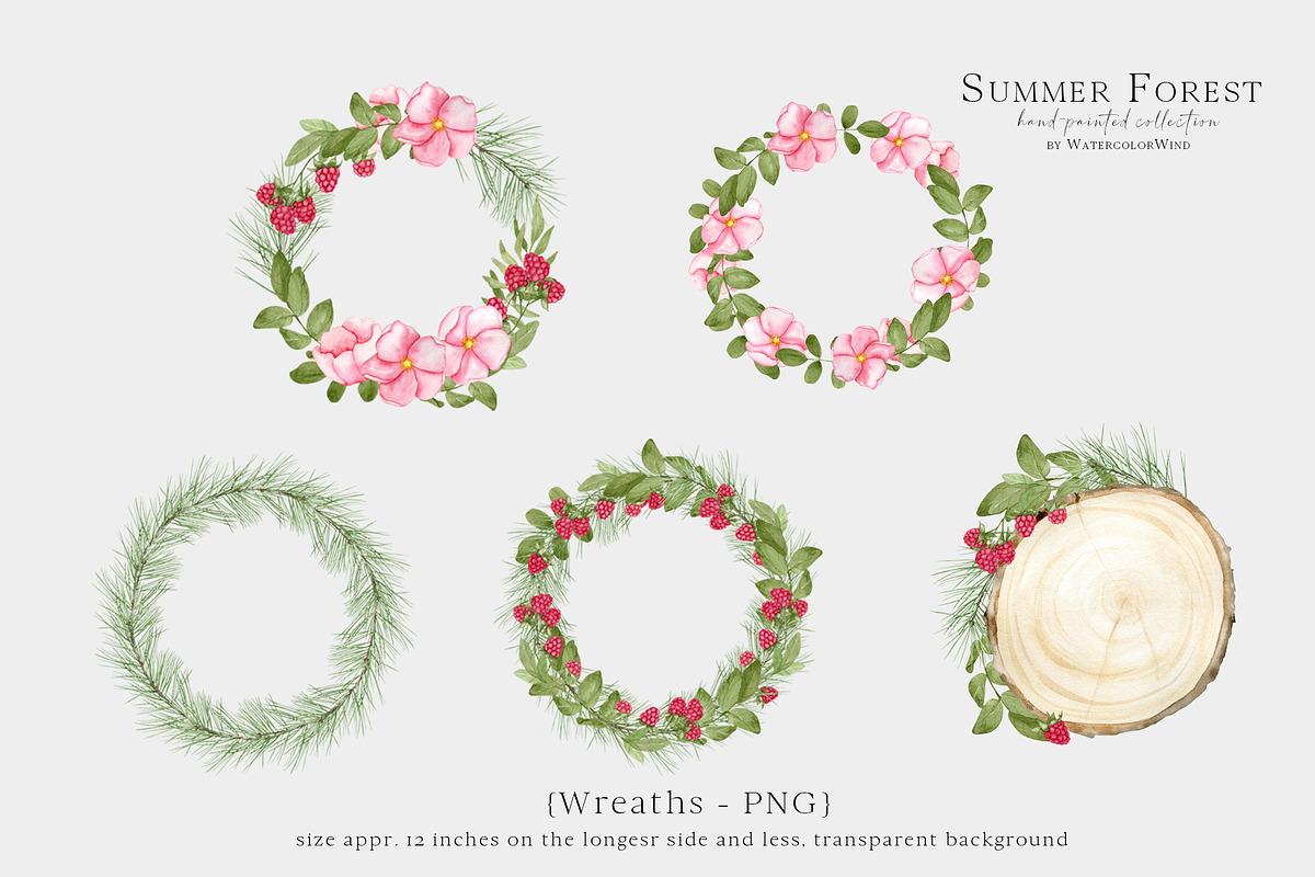 Forest Floral Clipart with Raspberry, an Illustration by WatercolorWind (Photo 8 of 14)