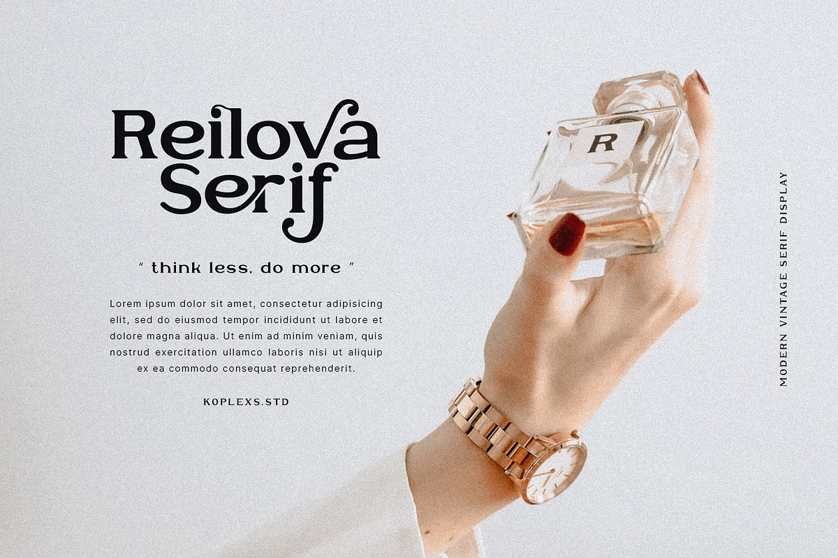 Reilova Modern Vintage Serif Display, a Serif Font by Koplexs Studio (Photo 2 of 11)
