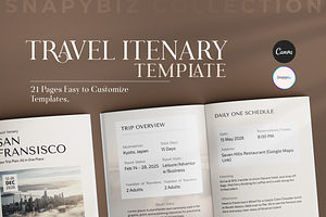 Travel Itinerary Canva Template, a Social Media Template by Snapybiz