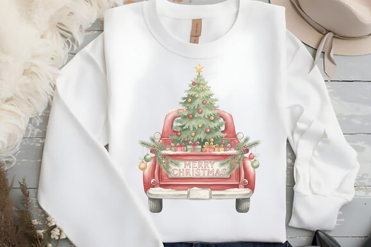 Christmas Trucks Clipart, an Illustration by Black Bird Studio (Photo 2 of 4)