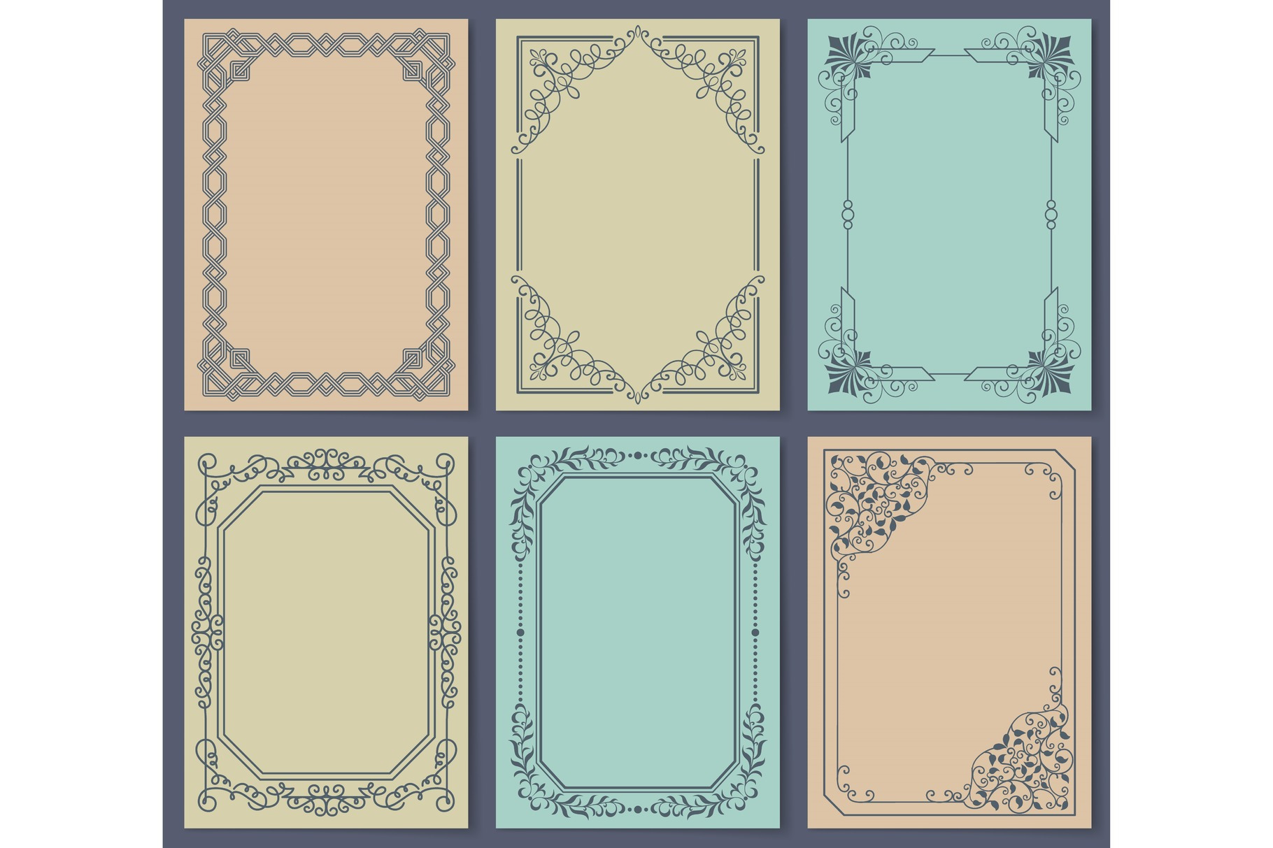 Decorative Frames Set of Curved Graphic Ornament, a Decorative ...