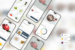 Grocery & Recipes Mobile App UI Kit, an UI Kit Template by uicube