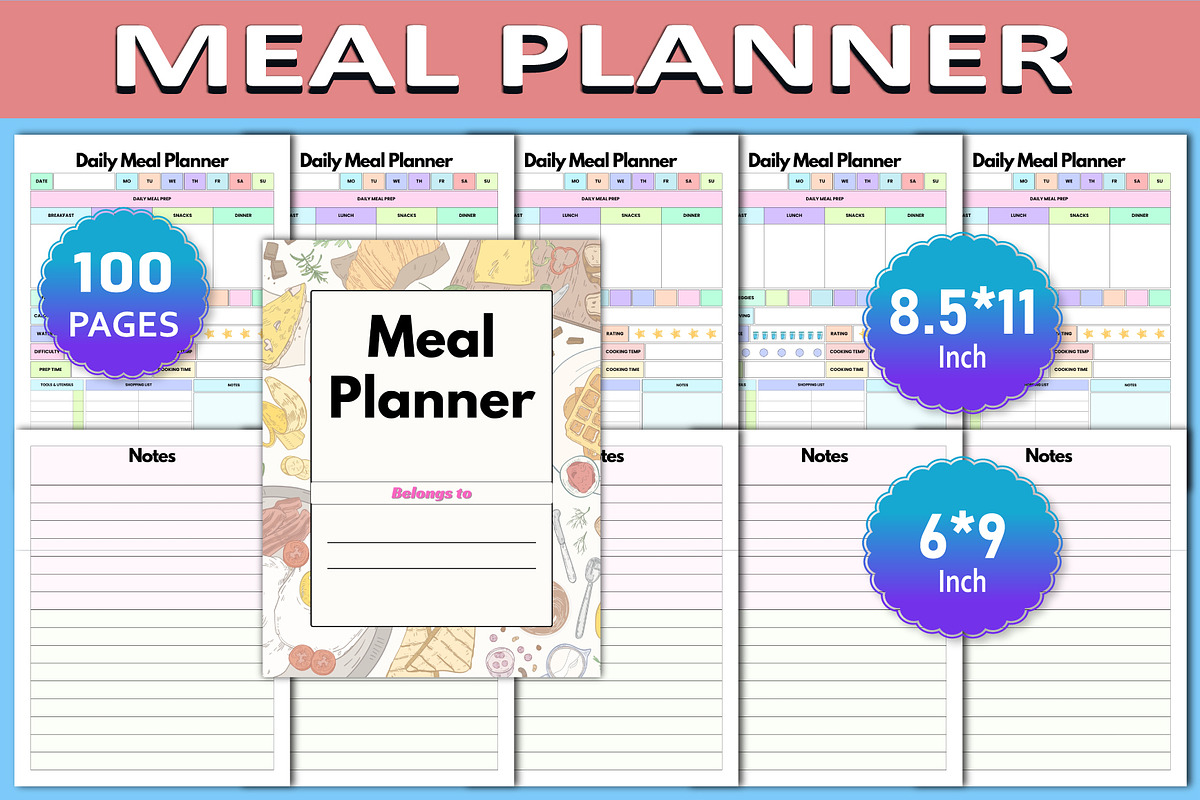Meal Planner canva template, a Stationery Template by Designmela01 (Photo 1 of 6)