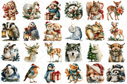 Watercolor Christmas Winter Animals, a Seasonal Illustration by Black Bird Studio (Thumbnail 2 of 7)