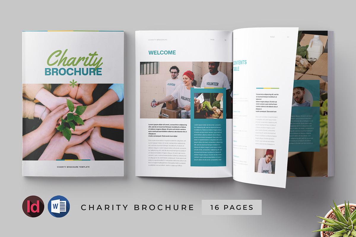 Charity Brochure | Word & InDesign, a Brochure Template by HiveArts (Photo 1 of 9)