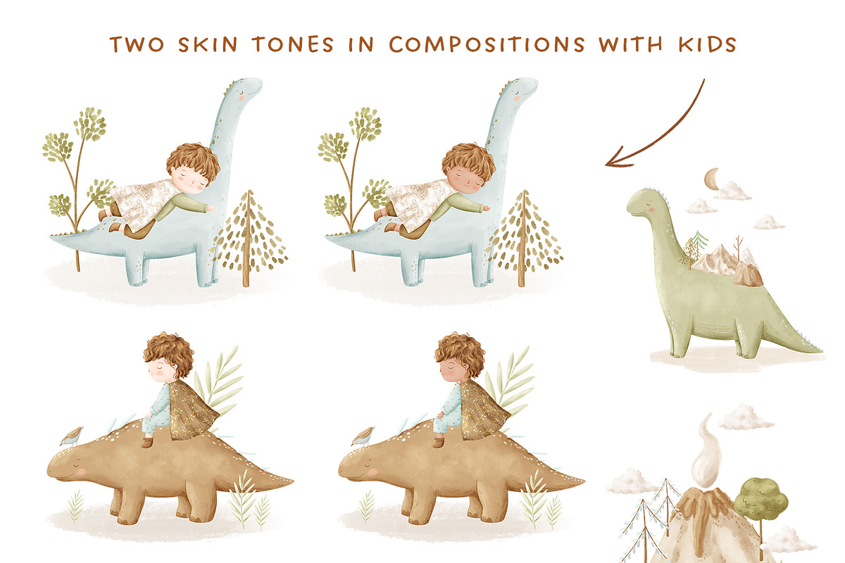 My friend Dinosaur - baby collection, a Decorative Illustration by polikarpovaart (Photo 5 of 18)