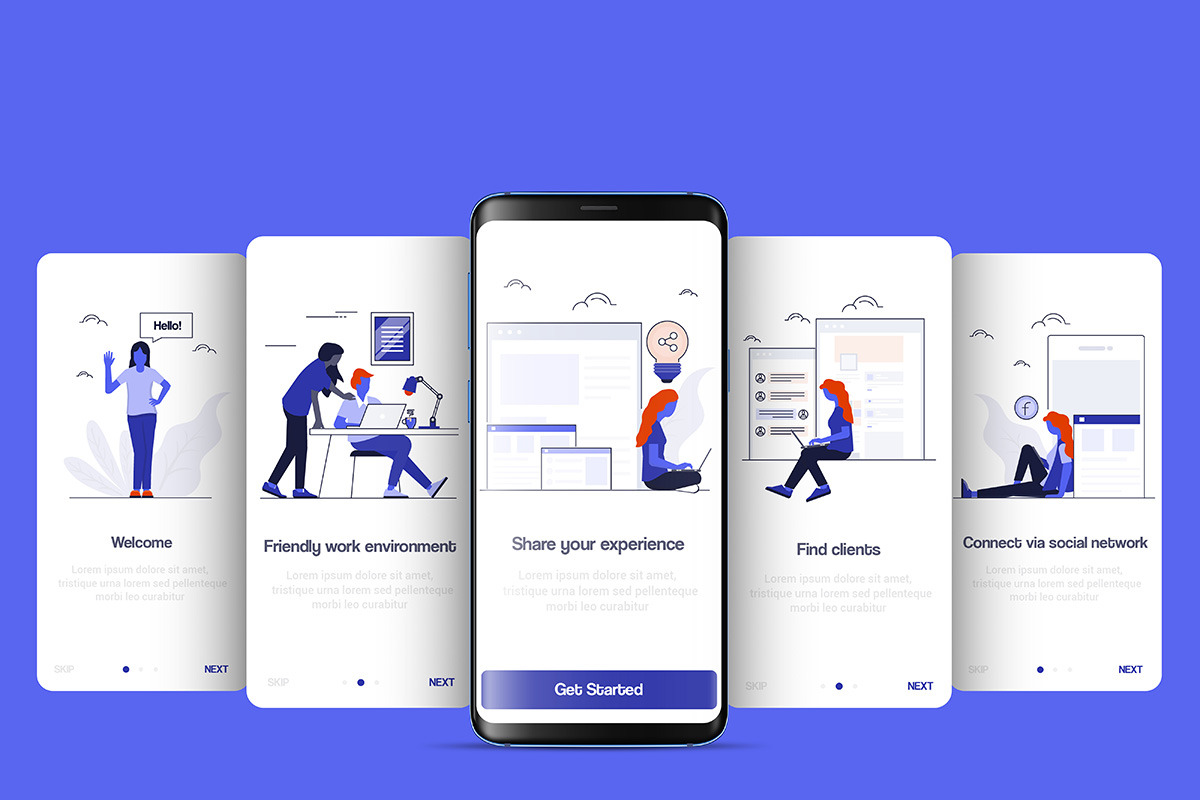 15 Onboarding Screens for App, a Templates & Theme by Creative Graphics (Photo 8 of 9)