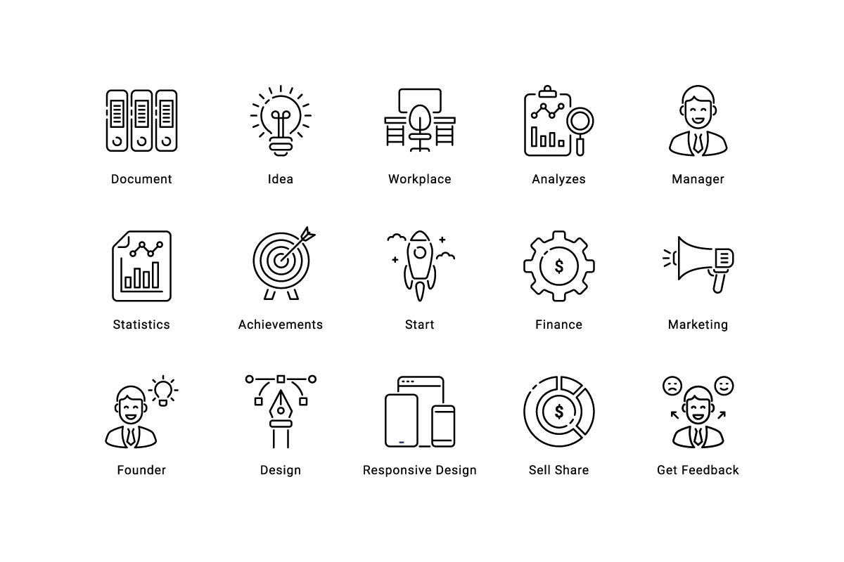 Startup Thin Line Icons, an Outline Icon by vectorstank (Photo 3 of 6)