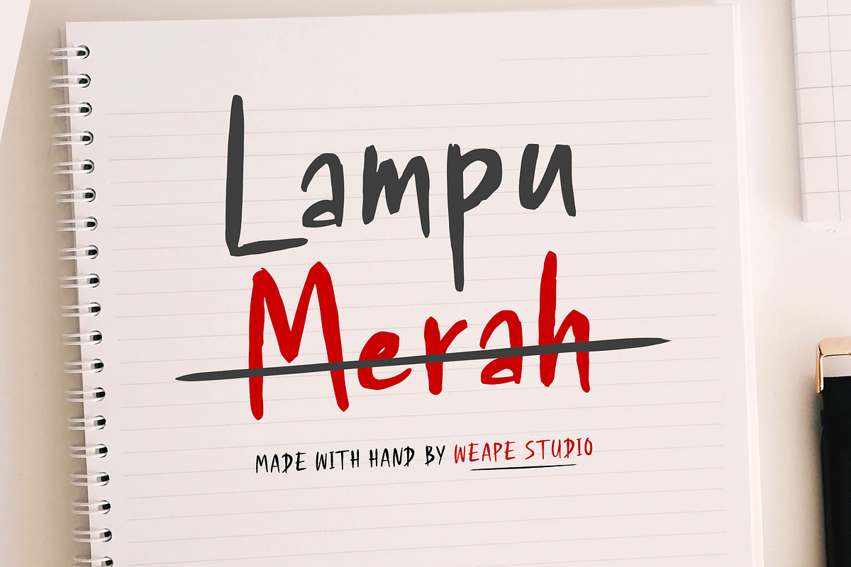 Lampu Merah, a Font by Weape Studio (Photo 1 of 8)