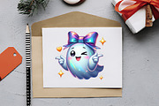 Halloween Iridescent Cute Ghost, an Illustration by RobertsArt (Thumbnail 4 of 7)