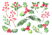 Watercolor Christmas set, Holiday, a Decorative Illustration by Vivitta (Thumbnail 2 of 8)