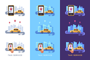Taxi service illustration set, a Technology Illustration by Ivan Dubovik (Thumbnail 2 of 6)
