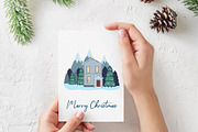 Christmas Village Houses Clipart, an Illustration by DysenkaArt (Thumbnail 4 of 5)