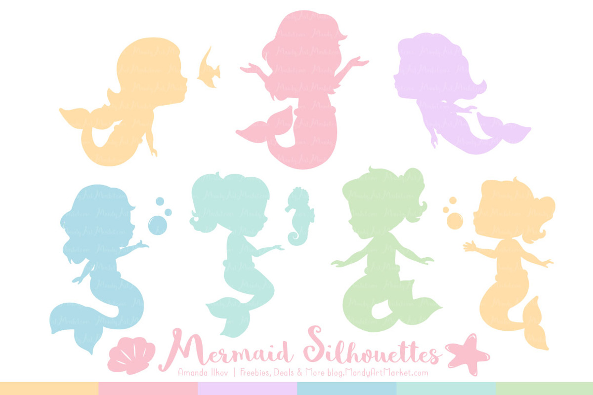 Mermaid Silhouettes in Pastel, an Illustration by Amanda Ilkov (Photo 1 of 3)