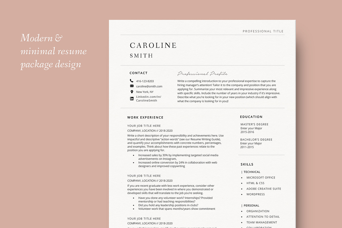 Resume template Word & cover letter, a Resume Template by StylusDesigns (Photo 1 of 6)