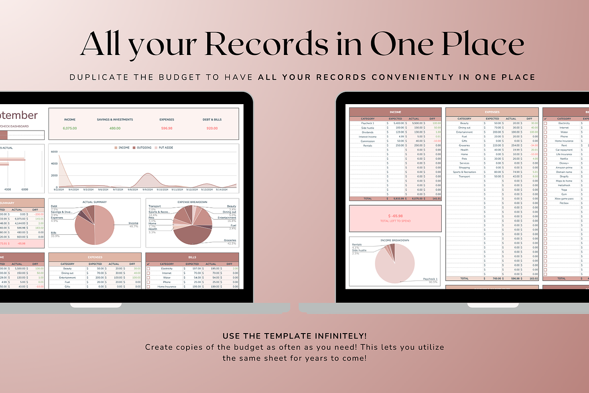 Simple Paycheck Budget - Neutral, a Templates & Theme by The Creative Plans co (Photo 8 of 10)