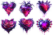 Gothic Valentine Hearts Clipart, an Illustration by Craft Nest (Thumbnail 3 of 9)
