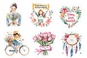 Cute Womens Month Clipart, an Illustration by CreationArt (Thumbnail 2 of 5)