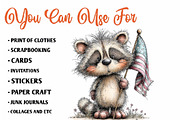 Patriotic Raccoon PNG Clipart, a Seasonal Illustration by CreationArt (Thumbnail 5 of 7)