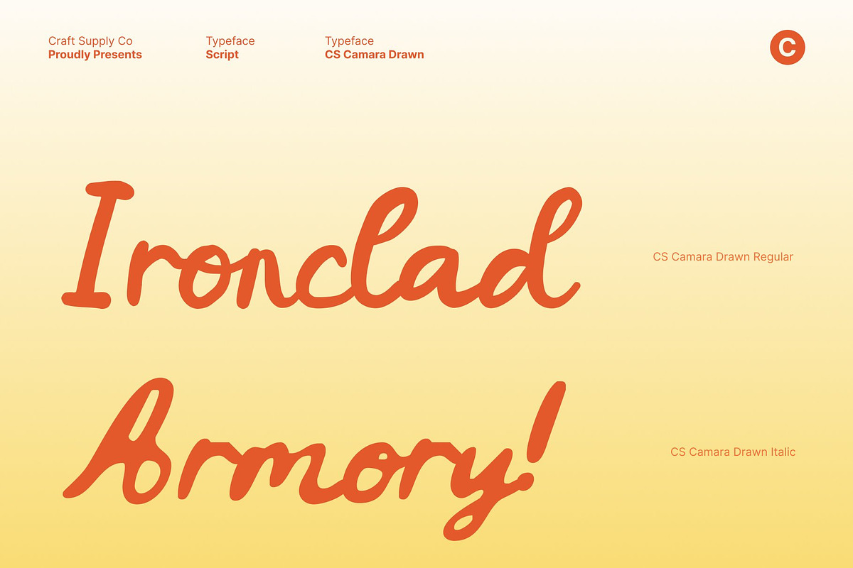CS Camara Drawn, a Script Font by Craft Supply Co. (Photo 3 of 8)