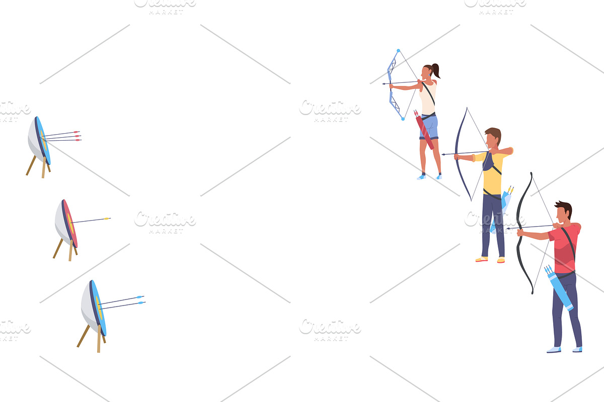 Archery practice or training, a Sport Illustration by Things for designers