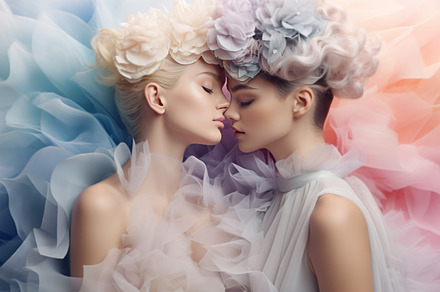 Young lgbt couple standing together on their wedding day with be, a Holiday Photo by Natalia Klenova's Shop