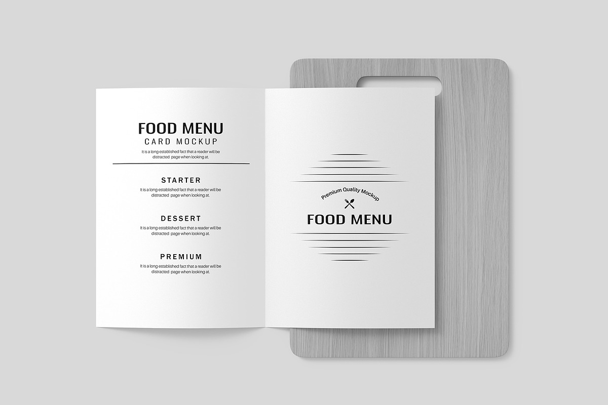 Restaurant Food Menu Card Mockup PSD, an Advertising Mockup by graphypix (Photo 4 of 4)