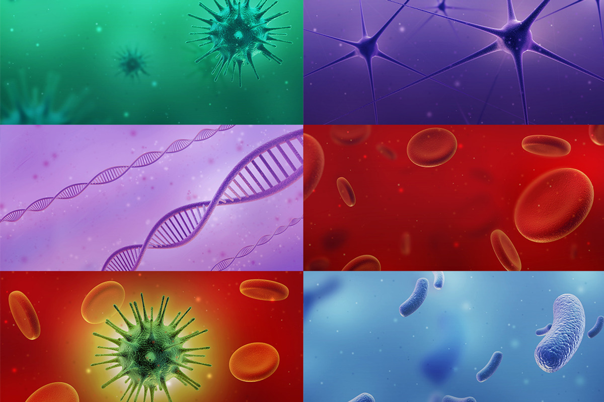 Set of medical backgrounds, a Healthcare Illustration by flamee