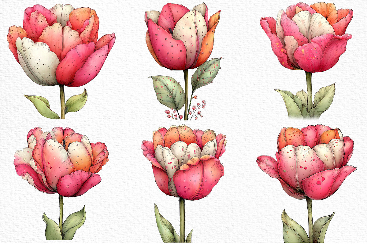 Whimsical Spring Tulip Flower Clipar, an Illustration by Craft Nest (Photo 6 of 11)
