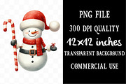 Christmas Snowman Watercolor Clipart, an Illustration by Designking (Thumbnail 4 of 5)