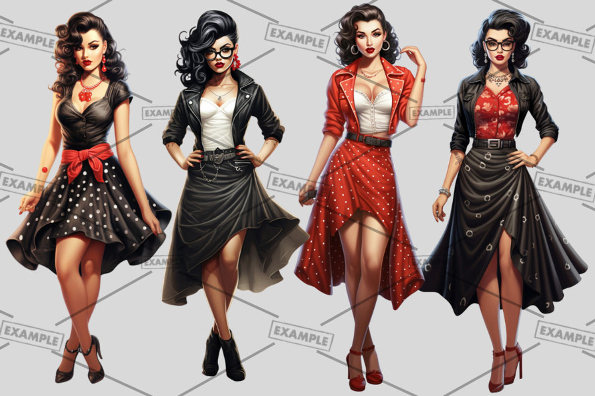 Rockabilly Women Bundle of 33, a Graphic by Jay Major Designs (Photo 8 of 11)