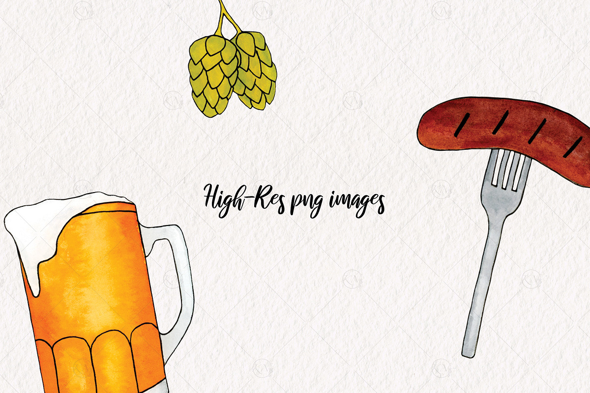 Oktoberfest Watercolor Graphics, an Illustration by Kileen Nicole Art (Photo 3 of 5)