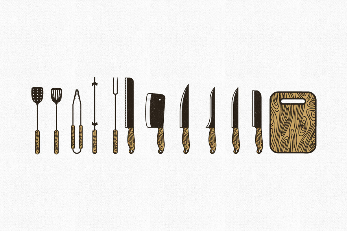 Vintage Barbecue Grill Elements