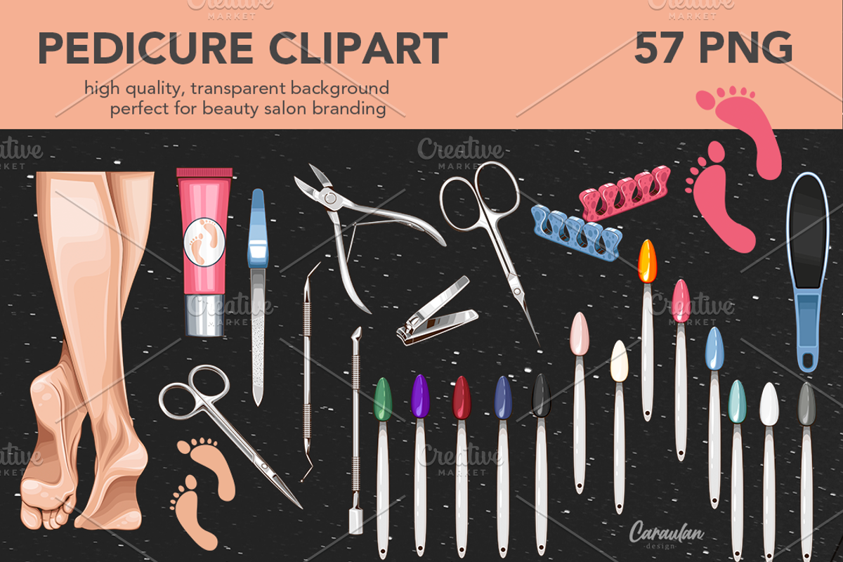 Pedicure Nail Salon Clipart, a Work Illustration by Serghei Caraulan (Photo 4 of 4)