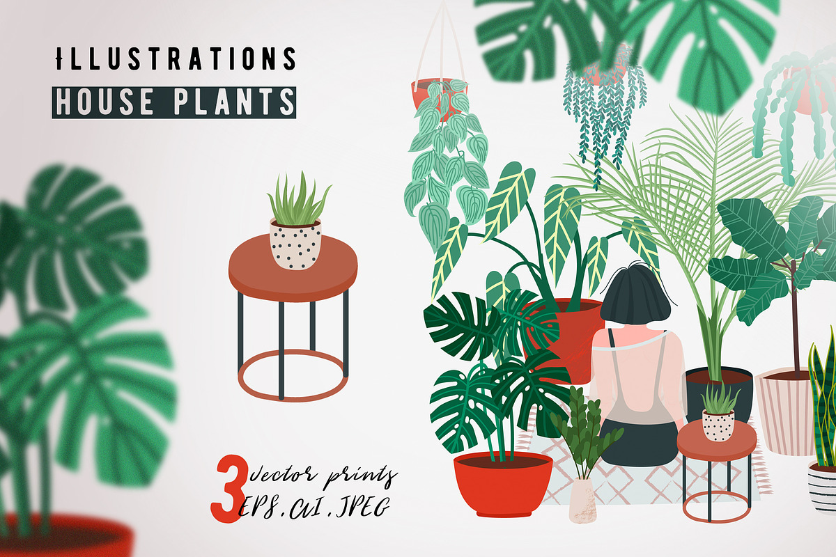 House plants print. Crazy plant lady, a Decorative Illustration by WalnutBird (Photo 1 of 3)