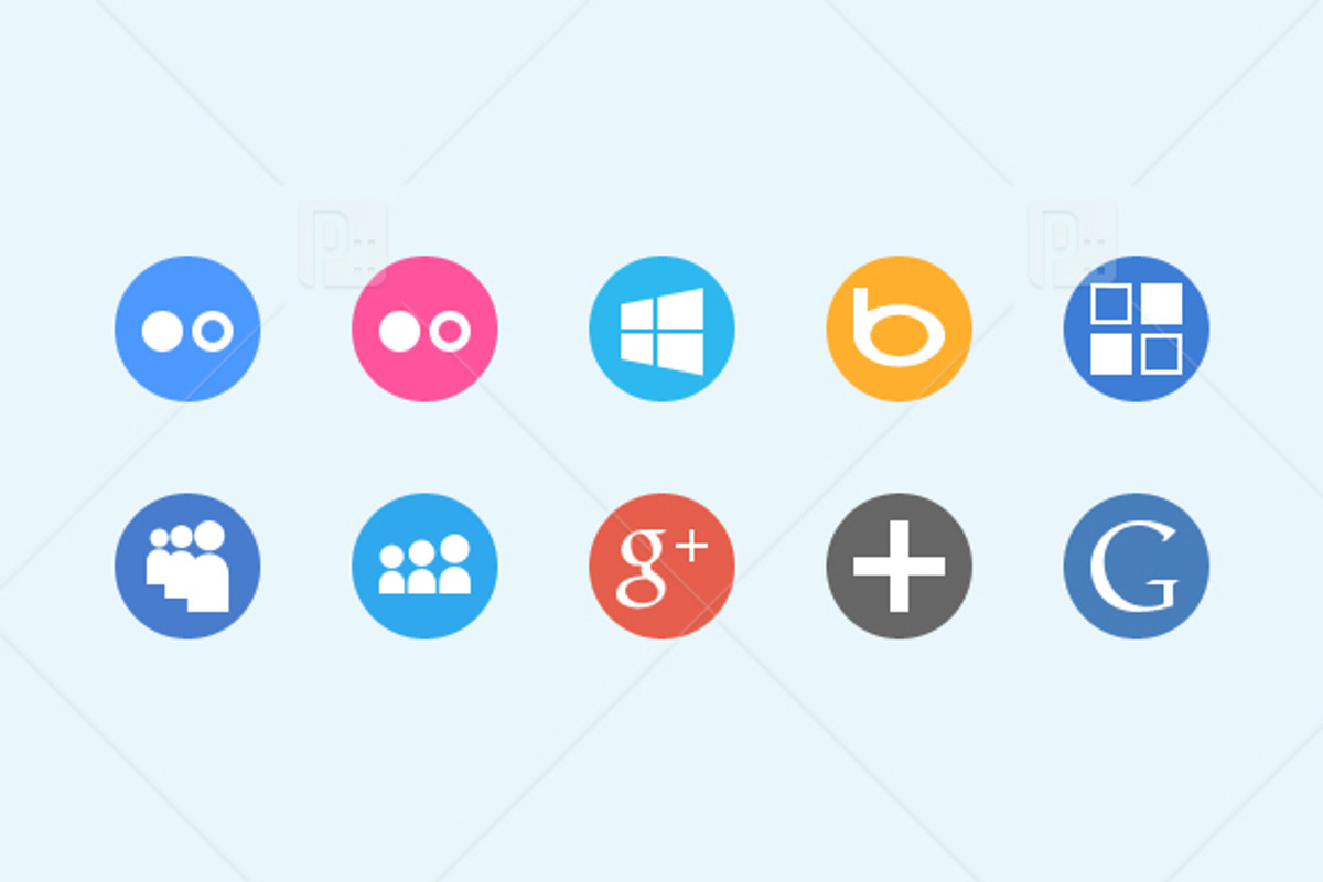 Ultimate Flat Social Icon Set, an Icon by azmind (Photo 5 of 5)