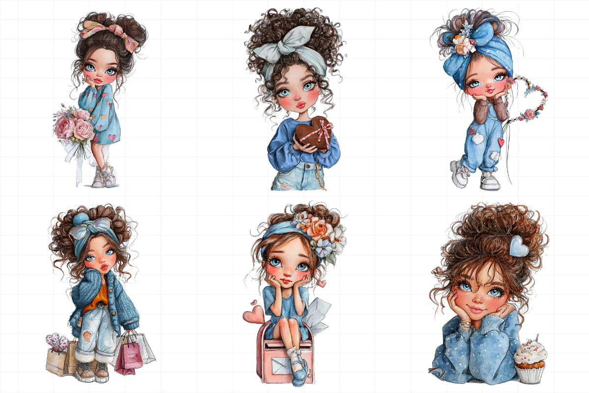 Valentine Cute Girl Clipart Png, an Illustration by Daily.Designs (Photo 6 of 8)