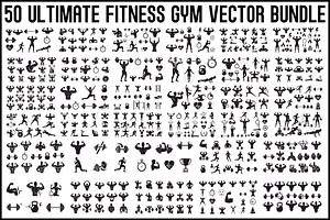 Ultimate Fitness Gym Vector Bundle, an Illustration by Creativeshirt