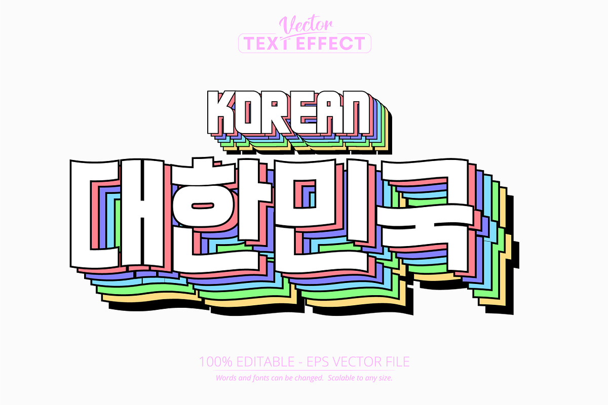 Korean text effect, editable style, a Plug-in Add-On by designvectx
